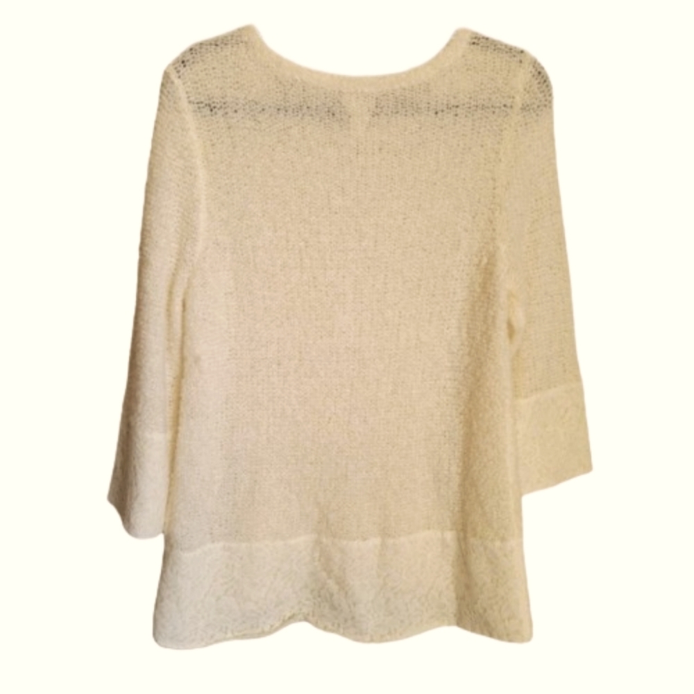 Chicos Jasmine Lace Trim Romantic Pullover Tunic Sweater Size 2